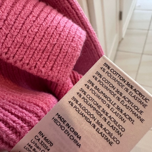 FREE PEOPLE Soft Raspberry Pink Chunky Crew Neck Sweater - NWT  MSRP $128 Size M - Picture 6 of 6